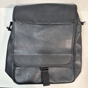 Leed's Convertible‎ Backpack Messenger Bag Faux Leather Black Laptop Unisex